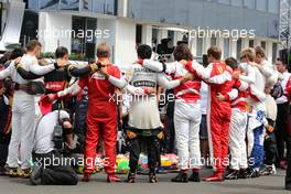 Drivers during minute of silence for Jules Bianchi  26.07.2015. Formula 1 World Championship, Rd 10, Hungarian Grand Prix, Budapest, Hungary, Race Day.