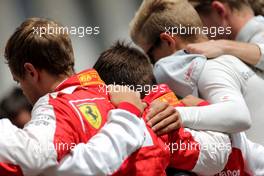 Drivers during the minute of silence for Jules Bianchi, Sebastian Vettel (GER), Scuderia Ferrari  26.07.2015. Formula 1 World Championship, Rd 10, Hungarian Grand Prix, Budapest, Hungary, Race Day.