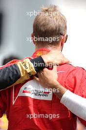 Drivers during the minute of silence for Jules Bianchi, Kimi Raikkonen (FIN), Scuderia Ferrari 26.07.2015. Formula 1 World Championship, Rd 10, Hungarian Grand Prix, Budapest, Hungary, Race Day.