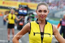 Grid girl. 26.07.2015. Formula 1 World Championship, Rd 10, Hungarian Grand Prix, Budapest, Hungary, Race Day.