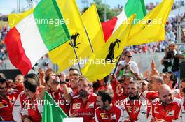 Ferrari celebrate at parc ferme. 26.07.2015. Formula 1 World Championship, Rd 10, Hungarian Grand Prix, Budapest, Hungary, Race Day.