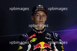 Daniil Kvyat (RUS) Red Bull Racing in the FIA Press Conference. 26.07.2015. Formula 1 World Championship, Rd 10, Hungarian Grand Prix, Budapest, Hungary, Race Day.
