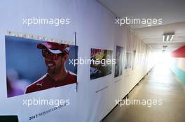 Sebastian Vettel (GER) Ferrari added to the winners' wall. 26.07.2015. Formula 1 World Championship, Rd 10, Hungarian Grand Prix, Budapest, Hungary, Race Day.