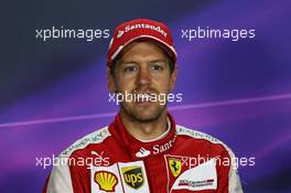 Sebastian Vettel (GER) Ferrari in the FIA Press Conference. 26.07.2015. Formula 1 World Championship, Rd 10, Hungarian Grand Prix, Budapest, Hungary, Race Day.
