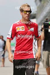 Sebastian Vettel (GER) Ferrari. 23.07.2015. Formula 1 World Championship, Rd 10, Hungarian Grand Prix, Budapest, Hungary, Preparation Day.