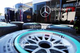 Pirelli tyres for Mercedes AMG F1. 06.09.2015. Formula 1 World Championship, Rd 12, Italian Grand Prix, Monza, Italy, Race Day.