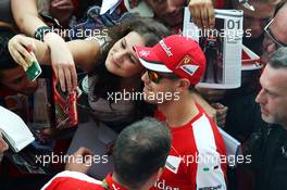 Sebastian Vettel (GER) Ferrari with fans. 03.09.2015. Formula 1 World Championship, Rd 12, Italian Grand Prix, Monza, Italy, Preparation Day.
