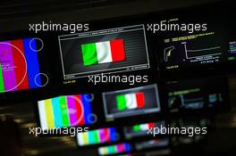 Italian flag on the Media Center TV screens. 03.09.2015. Formula 1 World Championship, Rd 12, Italian Grand Prix, Monza, Italy, Preparation Day.