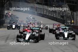 Start of the race, Lewis Hamilton (GBR), Mercedes AMG F1 Team  24.05.2015. Formula 1 World Championship, Rd 6, Monaco Grand Prix, Monte Carlo, Monaco, Race Day.