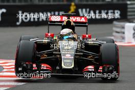 Romain Grosjean (FRA) Lotus F1 E23. 23.05.2015. Formula 1 World Championship, Rd 6, Monaco Grand Prix, Monte Carlo, Monaco, Qualifying Day