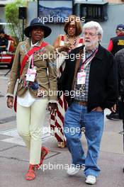 George Lucas (USA) Star Wars Creator with his wife Mellody Hobson (USA). 23.05.2015. Formula 1 World Championship, Rd 6, Monaco Grand Prix, Monte Carlo, Monaco, Qualifying Day