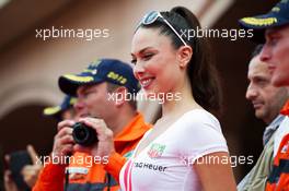 A grid girl. 24.05.2015. Formula 1 World Championship, Rd 6, Monaco Grand Prix, Monte Carlo, Monaco, Race Day.