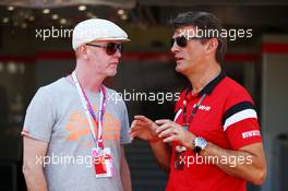 (L to R): Chris Evans (GBR) Broadcaster with Graeme Lowdon (GBR) Manor Marussia F1 Team Chief Executive Officer. 22.05.2015. Formula 1 World Championship, Rd 6, Monaco Grand Prix, Monte Carlo, Monaco, Friday.