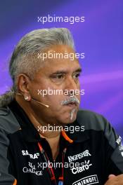 Vijay Mallya (IND), Team Owner, Sahara Force India  30.10.2015. Formula 1 World Championship, Rd 17, Mexican Grand Prix, Mexixo City, Mexico, Practice Day.