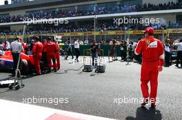 Kimi Raikkonen (FIN) Ferrari on the grid. 01.11.2015. Formula 1 World Championship, Rd 17, Mexican Grand Prix, Mexixo City, Mexico, Race Day.