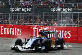 Felipe Nasr (BRA) Sauber C34 retired from the race. 01.11.2015. Formula 1 World Championship, Rd 17, Mexican Grand Prix, Mexixo City, Mexico, Race Day.