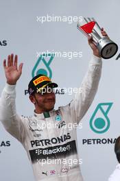2nd place Lewis Hamilton (GBR) Mercedes AMG F1. 29.03.2015. Formula 1 World Championship, Rd 2, Malaysian Grand Prix, Sepang, Malaysia, Sunday.