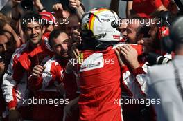 Race winner Sebastian Vettel (GER) Ferrari celebrates in parc ferme. 29.03.2015. Formula 1 World Championship, Rd 2, Malaysian Grand Prix, Sepang, Malaysia, Sunday.