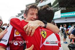 Massimo Rivola (ITA) Ferrari Sporting Director celebrates at the podium. 29.03.2015. Formula 1 World Championship, Rd 2, Malaysian Grand Prix, Sepang, Malaysia, Sunday.