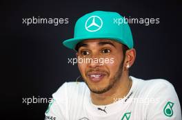 Lewis Hamilton (GBR) Mercedes AMG F1 in the FIA Press Conference. 29.03.2015. Formula 1 World Championship, Rd 2, Malaysian Grand Prix, Sepang, Malaysia, Sunday.