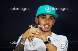 Lewis Hamilton (GBR) Mercedes AMG F1 in the FIA Press Conference. 29.03.2015. Formula 1 World Championship, Rd 2, Malaysian Grand Prix, Sepang, Malaysia, Sunday.