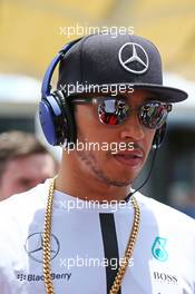Lewis Hamilton (GBR) Mercedes AMG F1 on the drivers parade. 29.03.2015. Formula 1 World Championship, Rd 2, Malaysian Grand Prix, Sepang, Malaysia, Sunday.