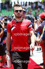 Will Stevens (GBR) Manor Marussia F1 Team on the drivers parade. 29.03.2015. Formula 1 World Championship, Rd 2, Malaysian Grand Prix, Sepang, Malaysia, Sunday.