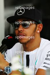 Lewis Hamilton (GBR) Mercedes AMG F1. 26.03.2015. Formula 1 World Championship, Rd 2, Malaysian Grand Prix, Sepang, Malaysia, Thursday.