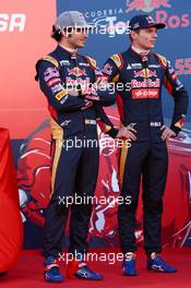 (L to R): Carlos Sainz Jr (ESP) Scuderia Toro Rosso with team mate Max Verstappen (NLD) Scuderia Toro Rosso. 31.01.2015. Formula One Testing, Preparation Day, Jerez, Spain.