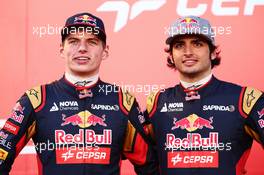 (L to R): Max Verstappen (NLD) Scuderia Toro Rosso with team mate Carlos Sainz Jr (ESP) Scuderia Toro Rosso. 31.01.2015. Formula One Testing, Preparation Day, Jerez, Spain.