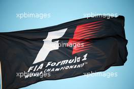 F1 flag. 27.11.2015. Formula 1 World Championship, Rd 19, Abu Dhabi Grand Prix, Yas Marina Circuit, Abu Dhabi, Practice Day.