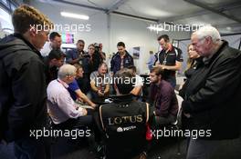 Jolyon Palmer (GBR) Lotus F1 Team Test and Reserve Driver with the media. 23.10.2015. Formula 1 World Championship, Rd 16, United States Grand Prix, Austin, Texas, USA, Practice Day.