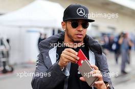 Lewis Hamilton (GBR) Mercedes AMG F1. 23.10.2015. Formula 1 World Championship, Rd 16, United States Grand Prix, Austin, Texas, USA, Practice Day.