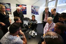 Jolyon Palmer (GBR) Lotus F1 Team Test and Reserve Driver with the media. 23.10.2015. Formula 1 World Championship, Rd 16, United States Grand Prix, Austin, Texas, USA, Practice Day.