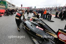 Romain Grosjean (FRA) Lotus F1 E23 on the grid. 25.10.2015. Formula 1 World Championship, Rd 16, United States Grand Prix, Austin, Texas, USA, Race Day.