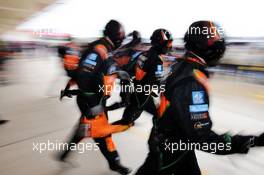 Sahara Force India F1 Team pit stop practice. 25.10.2015. Formula 1 World Championship, Rd 16, United States Grand Prix, Austin, Texas, USA, Race Day.