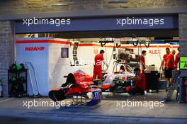 Alexander Rossi (USA) Manor Marussia F1 Team pit garage. 22.10.2015. Formula 1 World Championship, Rd 16, United States Grand Prix, Austin, Texas, USA, Preparation Day.