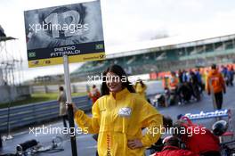 Gridgirl of Pietro Fittipaldi (BRA) Fortec Motorsports Dallara F312 – Mercedes-Benz 11.04.2015. FIA F3 European Championship 2014, Round 1, Race 1, Silverstone, England