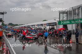 pit lane; rain;  27.06.2015. FIA F3 European Championship 2015, Round 6, Race 1, Norisring, Germany
