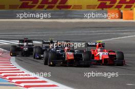 Race 2, Raffaele Marciello (ITA) Trident and  Norman Nato (FRA) Arden 19.04.2015. GP2 Series, Rd 1, Sakhir, Bahrain, Sunday.