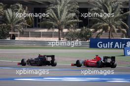 Race 2, Andre Negrao (BRA) Arden International and Robert Visoiu (ROM) Rapax 19.04.2015. GP2 Series, Rd 1, Sakhir, Bahrain, Sunday.
