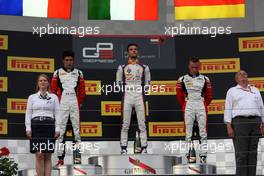 Race 1, 1st position Luca Ghiotto (ITA) Trident, 2nd position Esteban Ocon (FRA) ART Grand Prix and 3rd position Marvin Kirchhofer (GER) Art Grand Prix 25.07.2015. GP3 Series, Rd 4, Budapest, Hungary, Saturday.