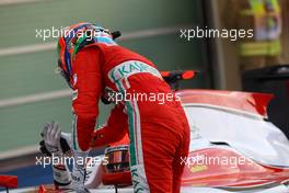 Race 2, Antonio Fuoco (ITA) Carlin and Esteban Ocon (FRA) ART Grand Prix 29.11.2015. GP3 Series, Rd 9, Yas Marina Circuit, Abu Dhabi, UAE, Sunday.