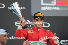 Race 2, 2nd position Antonio Fuoco (ITA) Carlin 29.11.2015. GP3 Series, Rd 9, Yas Marina Circuit, Abu Dhabi, UAE, Sunday.