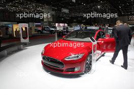 04.03.2015 - Tesla 03-04.03.2015. Geneva International Motor Show, Geneva, Switzerland. www.xpbimages.com, EMail: requests@xpbimages.com - copy of publication required for printed pictures. Every used picture is fee-liable. © Copyright: Photo4 / XPB Images