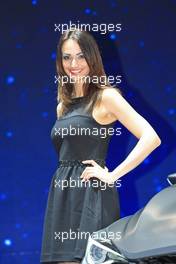 Stand Girl 03-04.03.2015. Geneva International Motor Show, Geneva, Switzerland. www.xpbimages.com, EMail: requests@xpbimages.com - copy of publication required for printed pictures. Every used picture is fee-liable. © Copyright: Photo4 / XPB Images