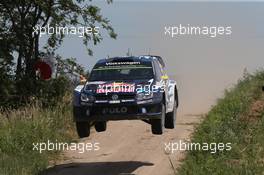 Andreas Mikkelsen ,Ola Floene (Volkswagen Polo R WRC, #9 Volkswagen Motorsport II) 02-05.07-2015. World Rally Championship, Rd 7, Rally Poland, Mikolajki, Poland.