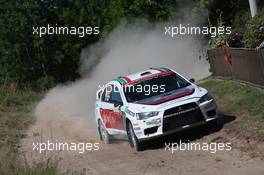 Massimilliano Rendina, Marlo Pizzuti (Mitsubishi Lancer Evo X, #33) 02-05.07-2015. World Rally Championship, Rd 7, Rally Poland, Mikolajki, Poland.