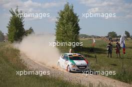 Giuseppe Testa (ITA) Emanuele Inglesi (ITA) Peugeot 208 R2 02-05.07-2015. World Rally Championship, Rd 7, Rally Poland, Mikolajki, Poland.
