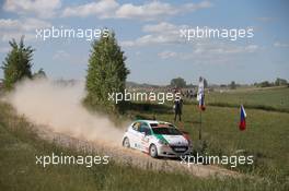 Fabio Andolfi (ITA) Simone Scattolin (ITA) Peugeot 208 R2 02-05.07-2015. World Rally Championship, Rd 7, Rally Poland, Mikolajki, Poland.